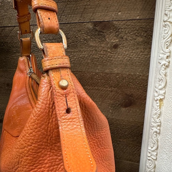 Dooney & Bourke Burnt Orange Pebbled Leather Shoulder Bag - Picture 6 of 11